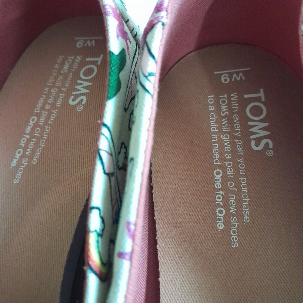 Toms Classic Birch Multi Rainbows Slip-On Loafers Women's Size 9 W - Picture 7 of 10
